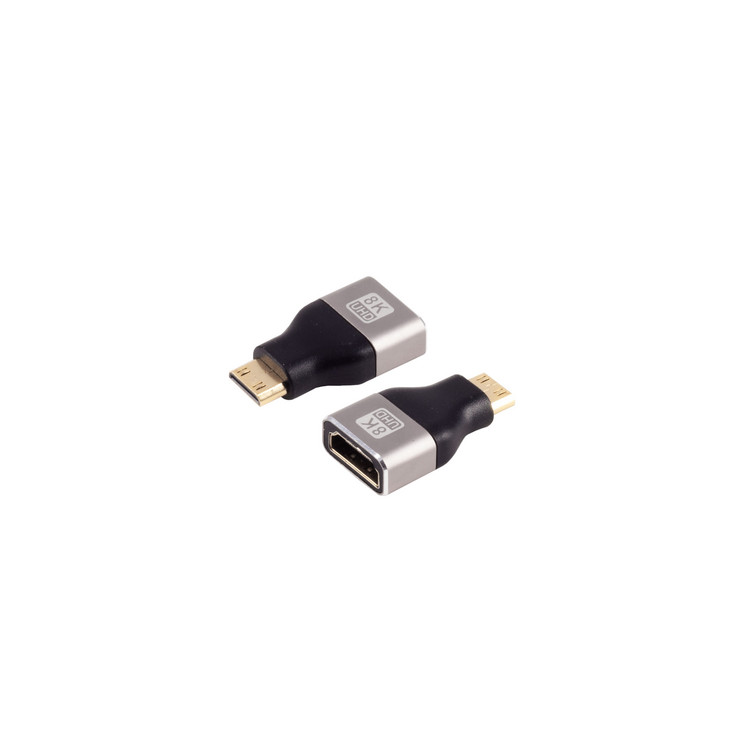 HDMI-C Adapter, HDMI-A Buchse, 8K, Metall