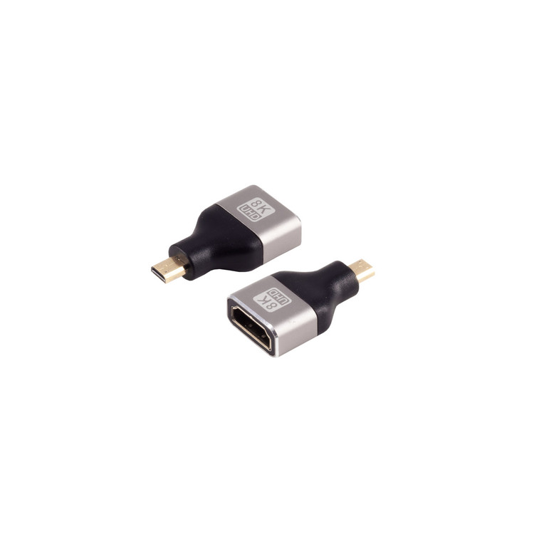 HDMI-D Adapter, HDMI-A Buchse, 8K, Metall