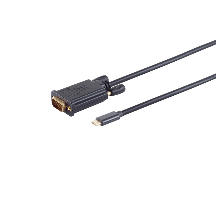 USB-C Adapterkabel, VGA, 1080p, 1,8m