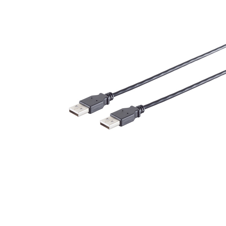 USB-A Verbindungskabel, 2.0, schwarz, 1,8m