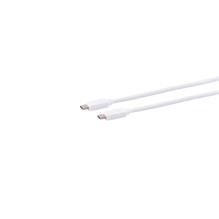 USB-C Verbindungskabel, 3.2 Gen 2x2, weiß, 0,25m