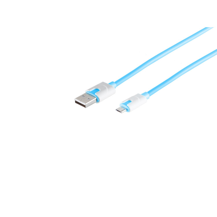 USB Micro B, Ladekabel, blau, 2m