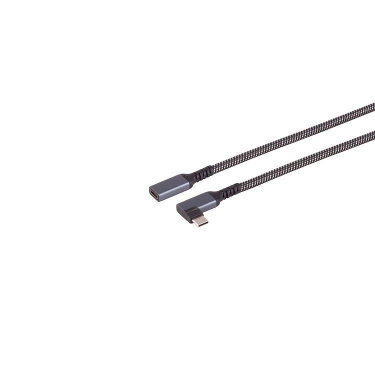 USB-C Verlängerungskabel, 3.2, 90°, PD, Tex., 1,5m