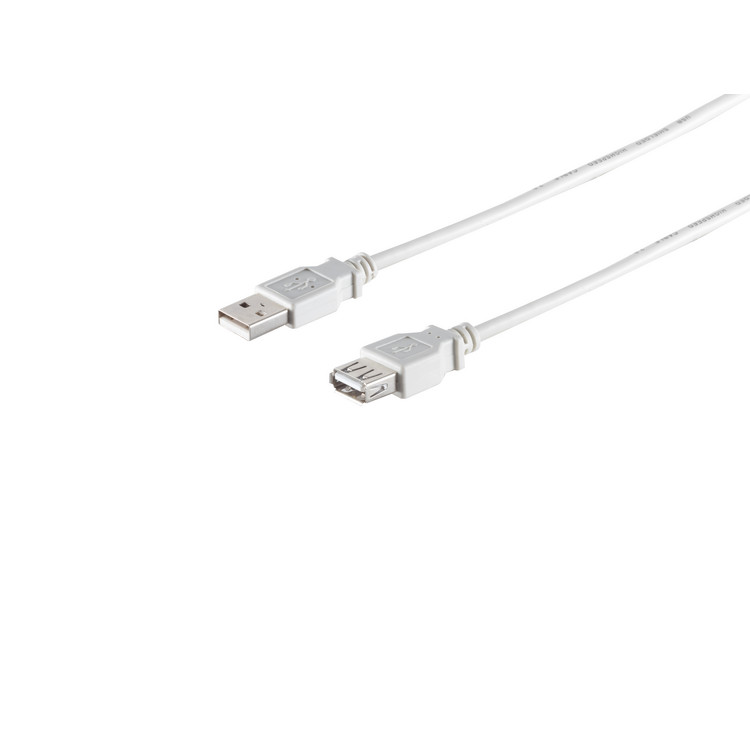 USB-A Verlängerungskabel, 2.0, grau, 1,8m