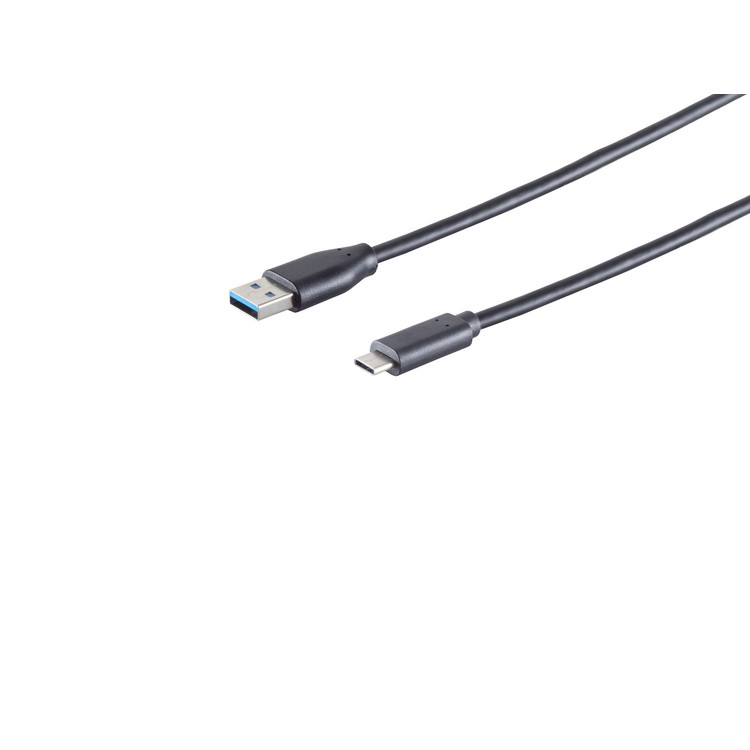 USB-A Adapterkabel, USB-C, 3.0, schwarz, 1,8m