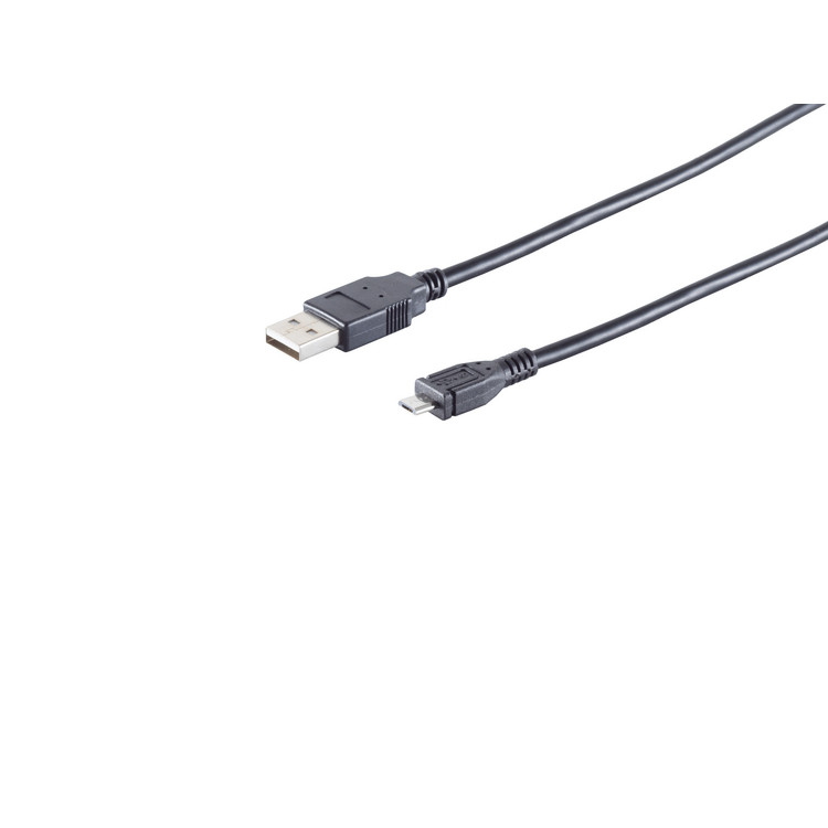 USB-A Adapterkabel, Micro-B, 2.0, schwarz, 1,8m