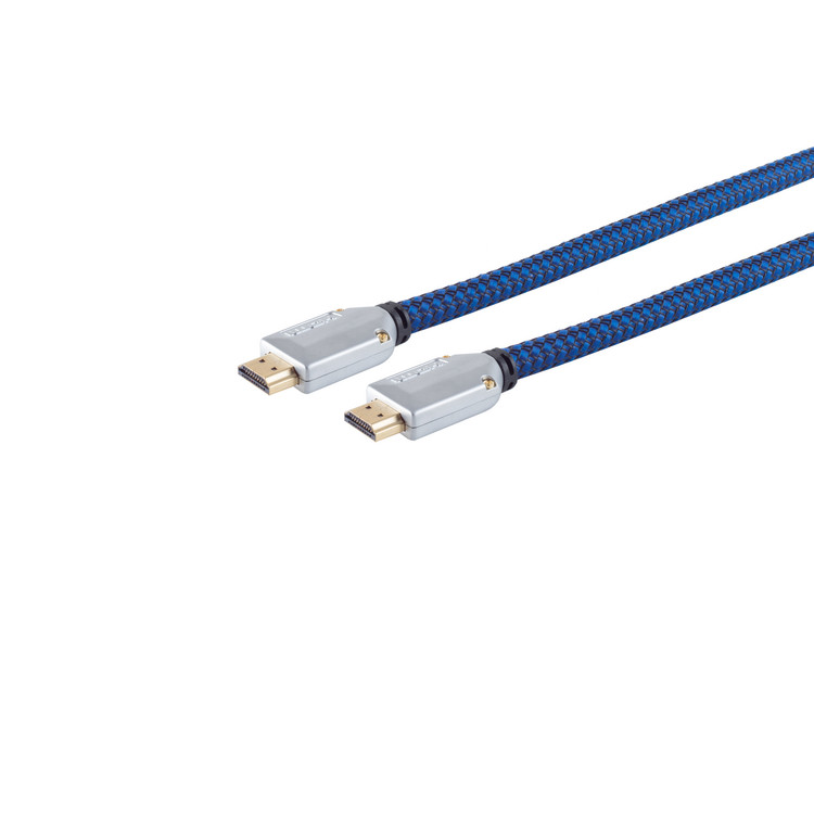 HDMI Kabel verg. Stoffmantel blau 5m