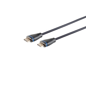 High Speed HDMI Kabel, UHD, Eco, sw/blau, 0,5m