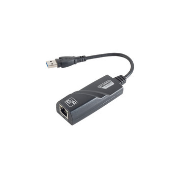 USB-A LAN Adapter, RJ-45, Gigabit, schwarz