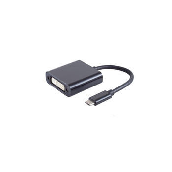 USB-C Adapter, DVI-I Buchse, 4K30Hz, schwarz