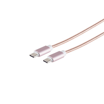USB-C Ladekabel, PD, steel, rosegold, 1m
