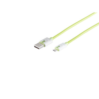 USB Micro B, Ladekabel, grün, 0,9m