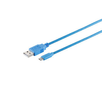 USB-A St. - USB Micro B St., 1,8m TPE blue
