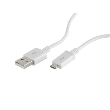 USB-A Ladekabel, Micro-B, PVC, weiß, 1m