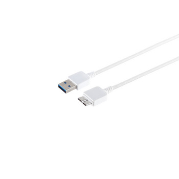 USB-A Ladekabel, 3.0 Micro-B, PVC, weiß, 1m