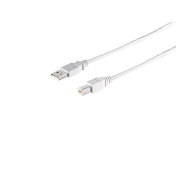 USB-A Adapterkabel, USB-B, 2.0, grau, 1m