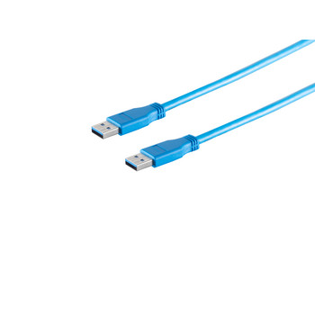 USB-A Verbindungskabel, 3.0, blau, 0,5m