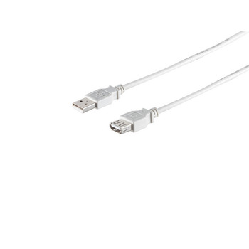 USB-A Verlängerungskabel, 2.0, grau, 0,3m