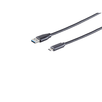 USB-A Adapterkabel, USB-C, 3.0, schwarz, 0,5m