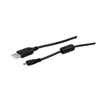 USB-A Adapterkabel, Mini-B 8p, 2.0, Ferrit, 1,5m