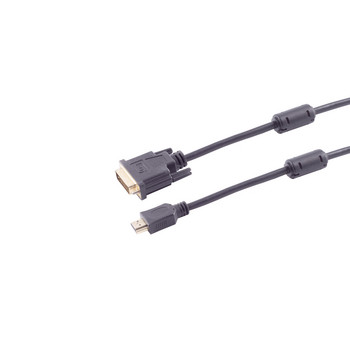 DVI-D Adapterkabel, HDMI-A Stecker, 2x Ferrit, 3m